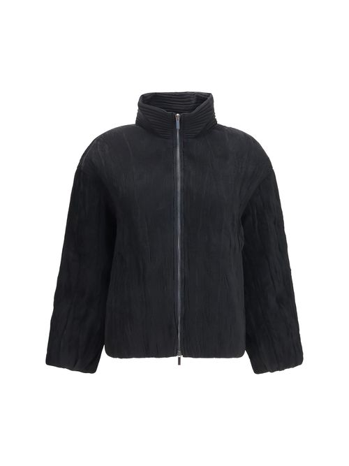 Striped Padded Jacket — Black