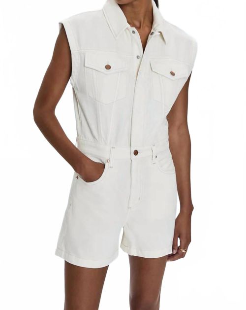Lennox Sleeveless Romper In White