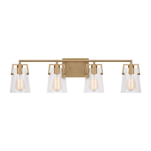 Satin Brass Four Light Bath from the Crofton Collection