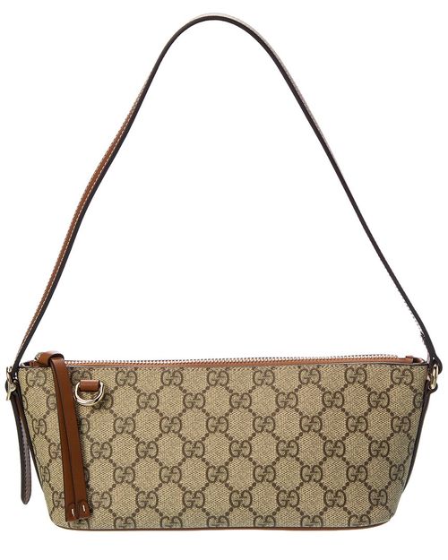 GG Emblem Small GG Supreme Canvas & Leather Shoulder Bag