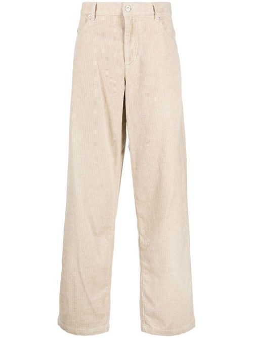 Corduroy straight-leg trousers - Neutrals