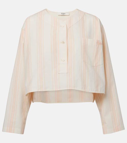 Chloé Striped cotton crop top