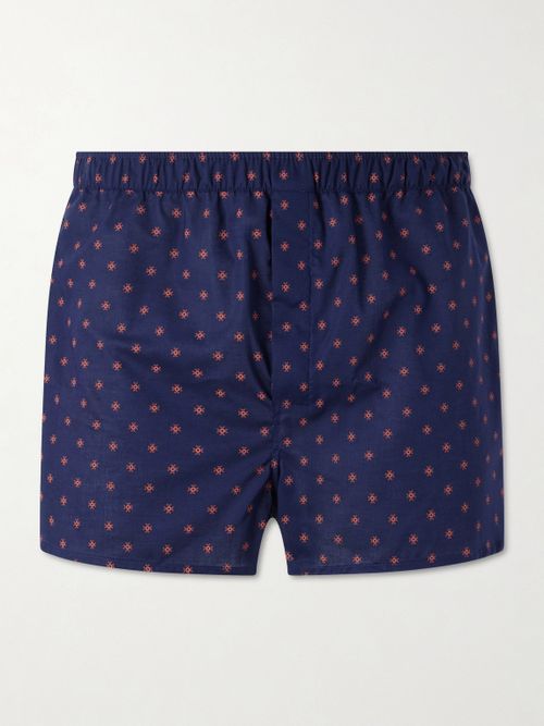 Nelson 109 Printed Cotton Boxer Shorts - Men - Blue