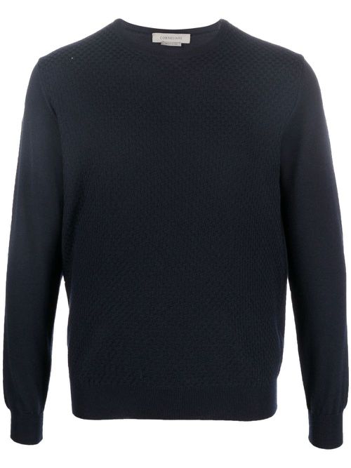 Crew-neck long-sleeve jumper - Blue