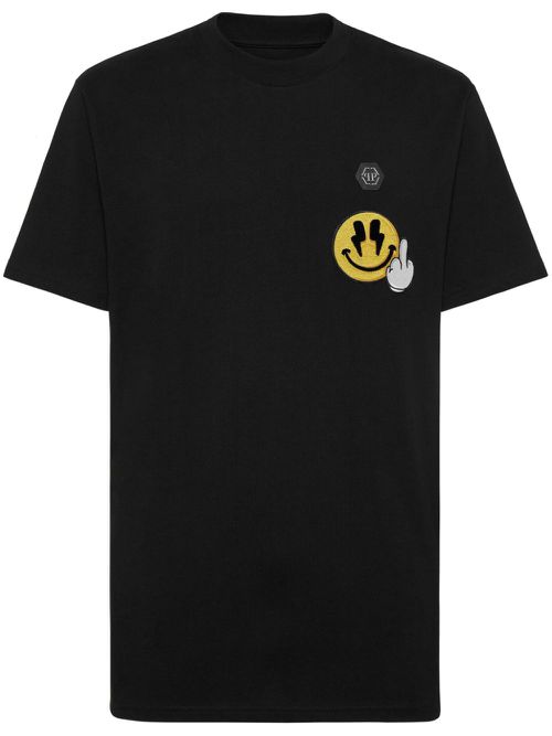 Smile-patch T-shirt - Black
