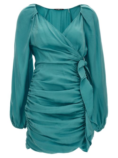 Lyocell Wrap Dress Dress — Teal