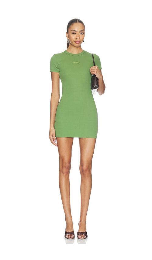GCDS Rib Logo Lounge Dress in Green. - XXS also in XS, S