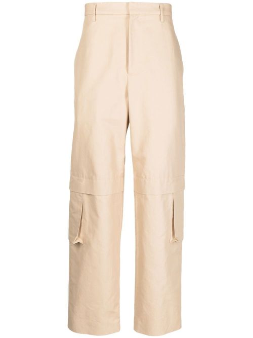 Worker straight-leg cargo trousers - Neutrals