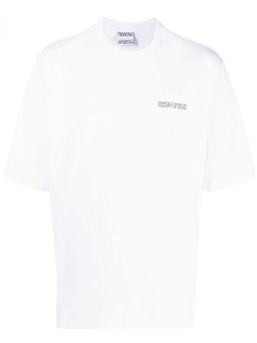 Tempera Cross Over print T-shirt - White