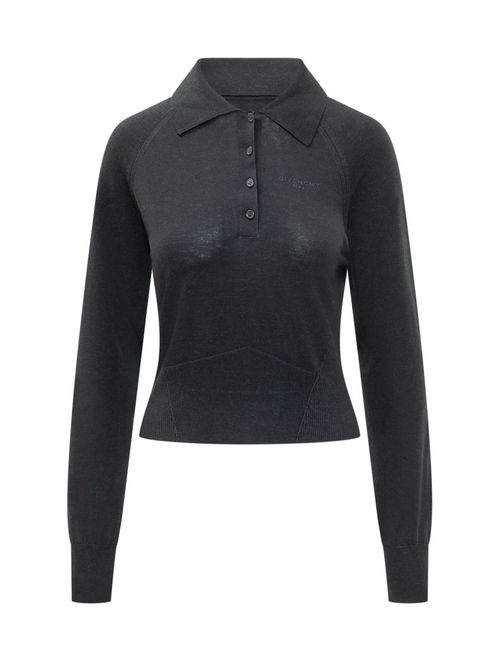 Black Logo Shirt Collar Polo