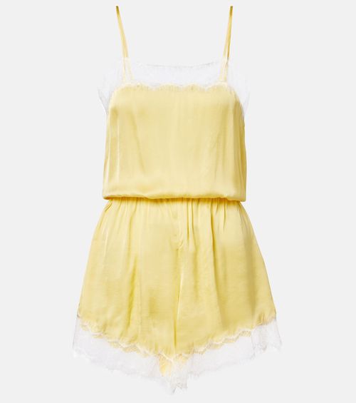 Silvia lace-trimmed satin romper