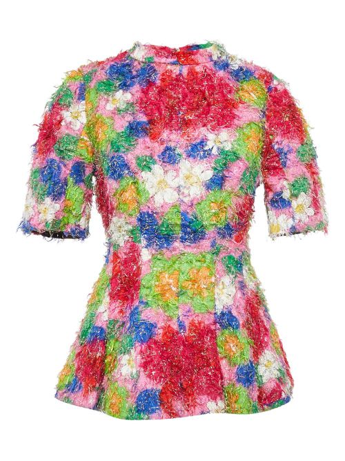 Floral-motif top - Pink