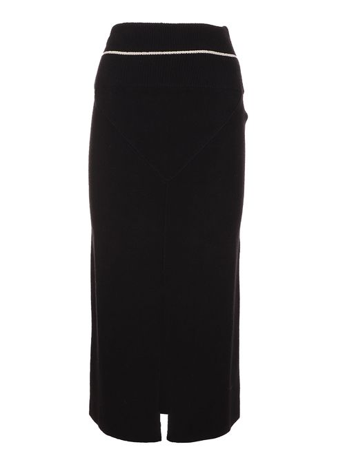 Black Knitted Midi Skirt By 1952