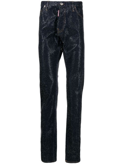 Cool Guy crystal-embellished slim-leg jeans - Blue