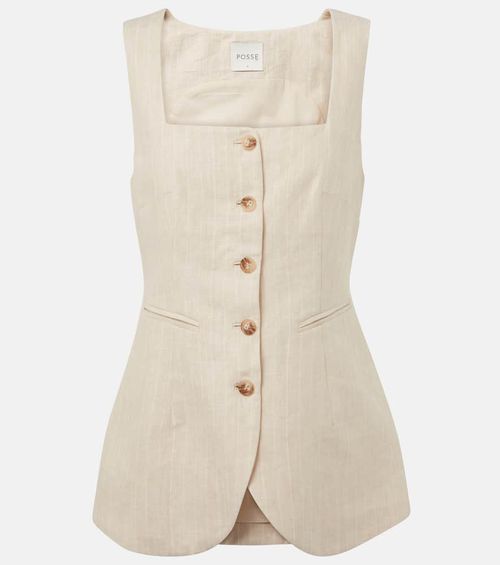 Lucille pinstripe linen vest