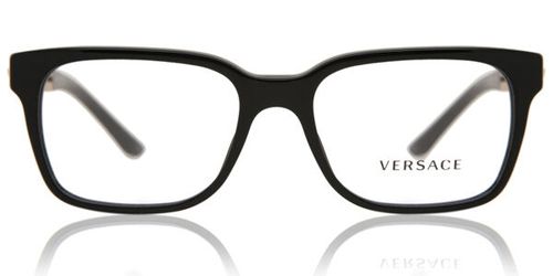 Versace VE3218 GB1 Men's Eyeglasses Black Size 53 - Blue Light Block Available
