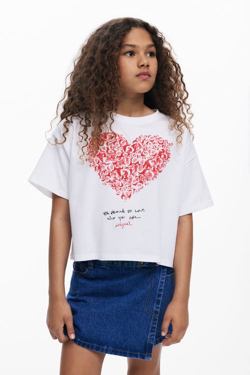 Short-sleeve heart T-shirt