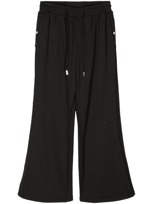 Cotton wide-leg track pants - Black