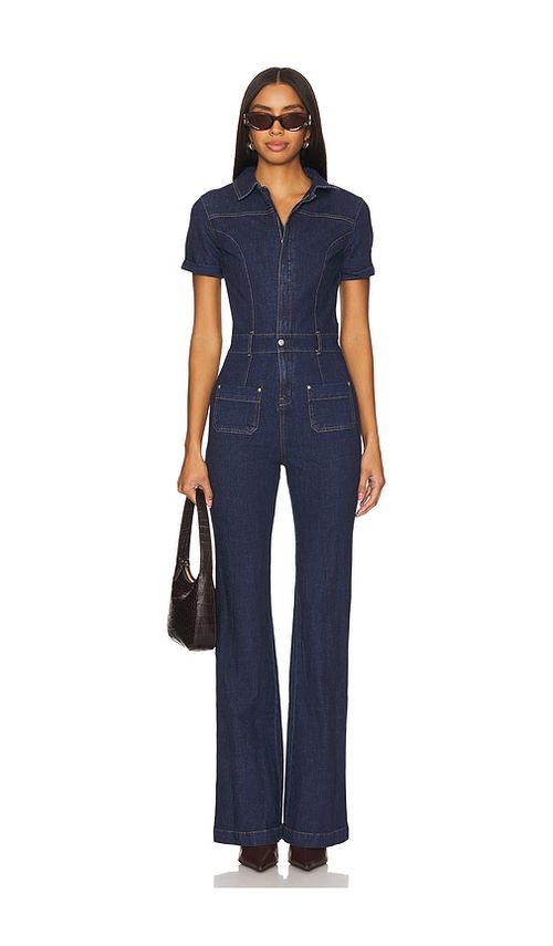 Amanda Uprichard Alexia Jumpsuit in Denim-Dark. - XL also in