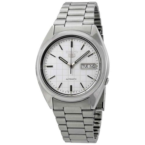 Series 5 Automatic White Grid Dial Mens Watch SNXF05