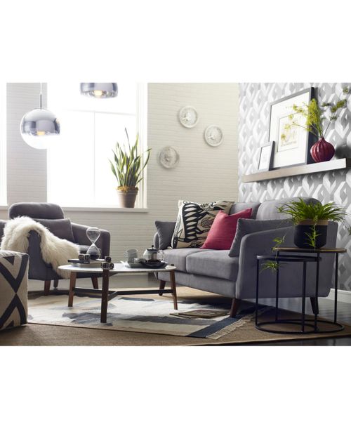 "24"" Mid-Century Modern Chloe Armchair - Dark Grey"