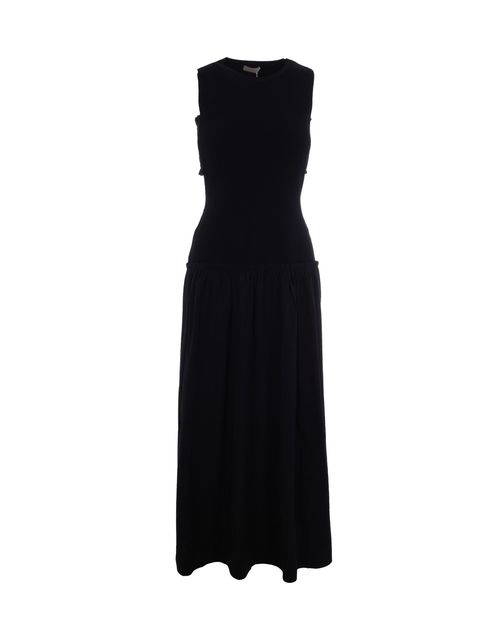 Side Cut-Out Jersey Dress — Black