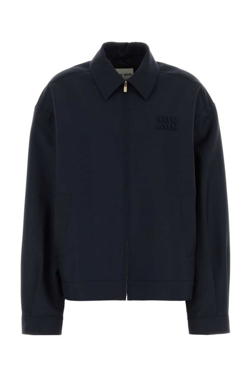 Mohair-Blend Jacket — Navy