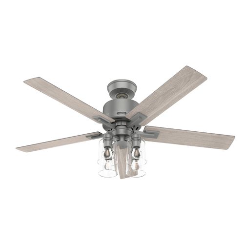 Matte Silver 52"Ceiling Fan from the Techne Collection