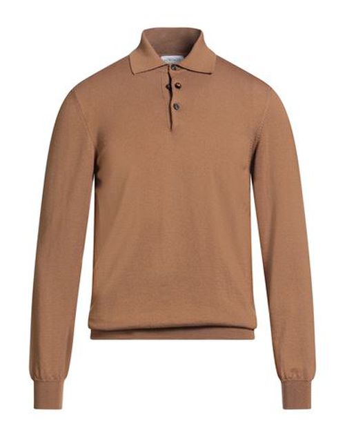 Man Sweater Camel Size 40 Merino Wool