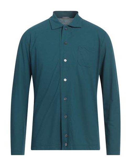 Man Shirt Deep teal Size 42 Cotton