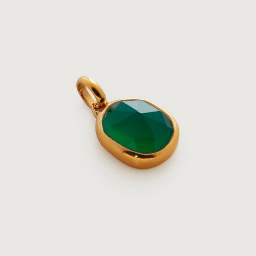 Gold Siren Medium Bezel Pendant Charm Green Onyx
