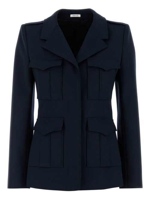 Flap-pocket wool blazer - Blue