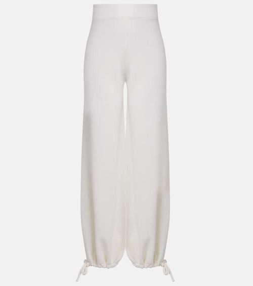 Virgin wool wide-leg pants