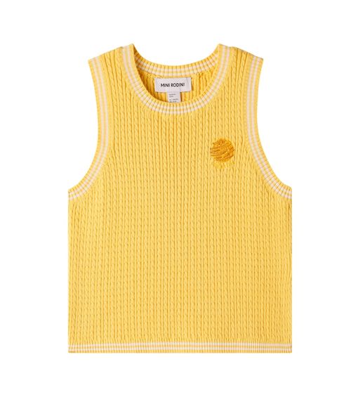 Cable-knit cotton sweater vest