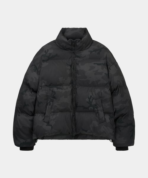 Winter Camouflage Puffer Short Padding Black