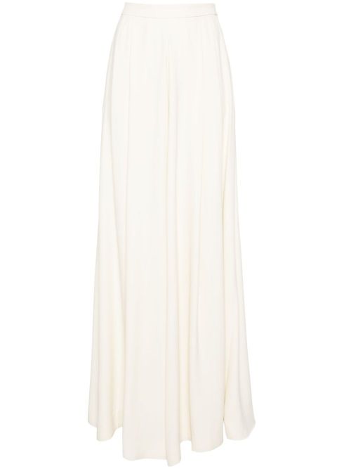 Mid-rise crepe palazzo trousers - Neutrals