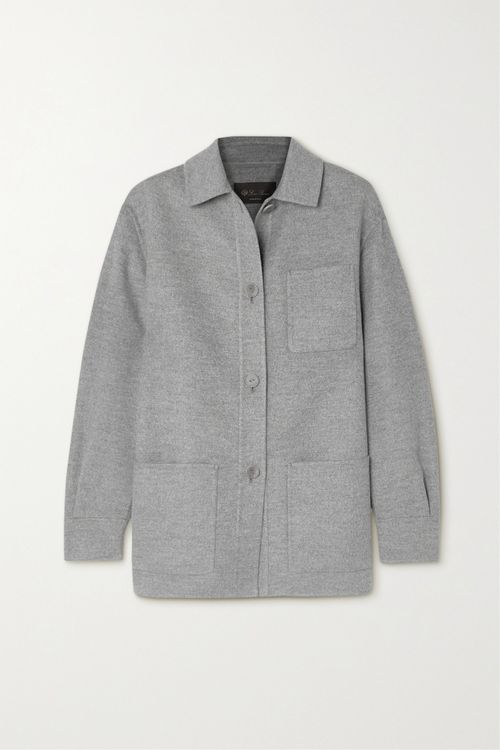 Augustine Cashmere Shirt Jacket - Gray - IT46