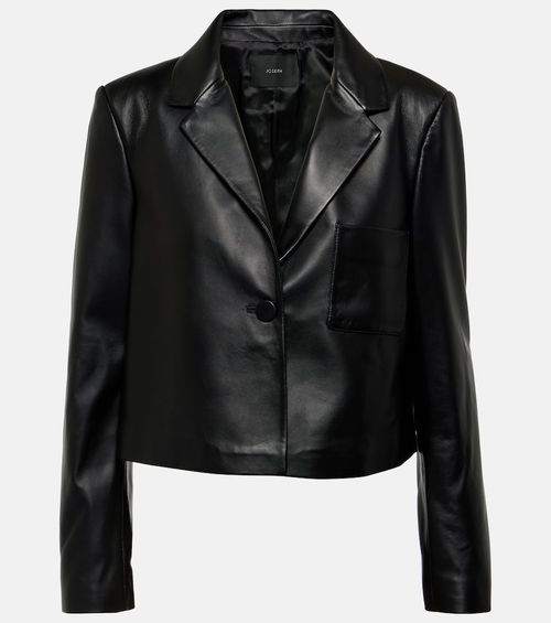 Cropped leather jacket