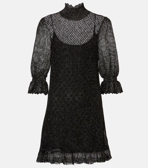 Chloé Ruffled lamé minidress