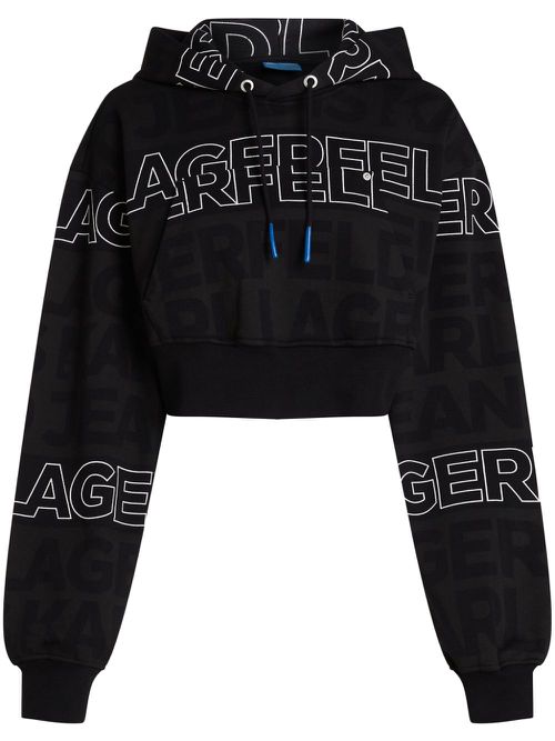 Cropped hoodie - Black