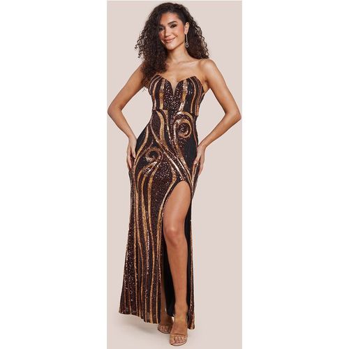 Strapless Multi Sequin Maxi Dress