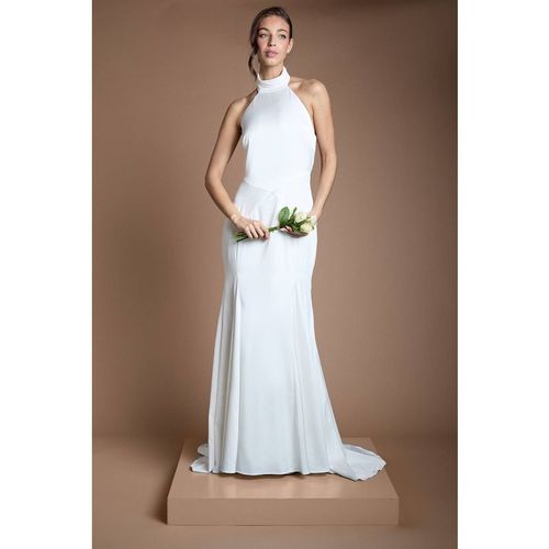 Oasis Matte And Satin Wedding Dress With Puddle In Ivory