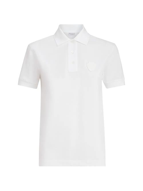Stretch Cotton Piqué Polo Shirt — White