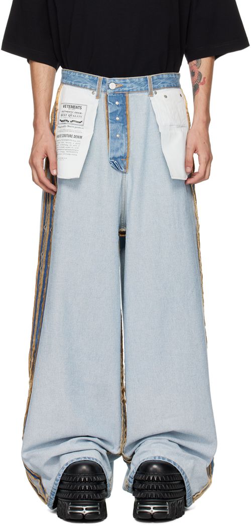 VETEMENTS Blue Inside Out Big Shape Jeans