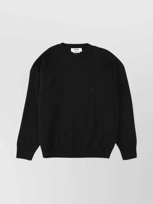 MSGM - crew neck sweater with ribbed cuffs and he