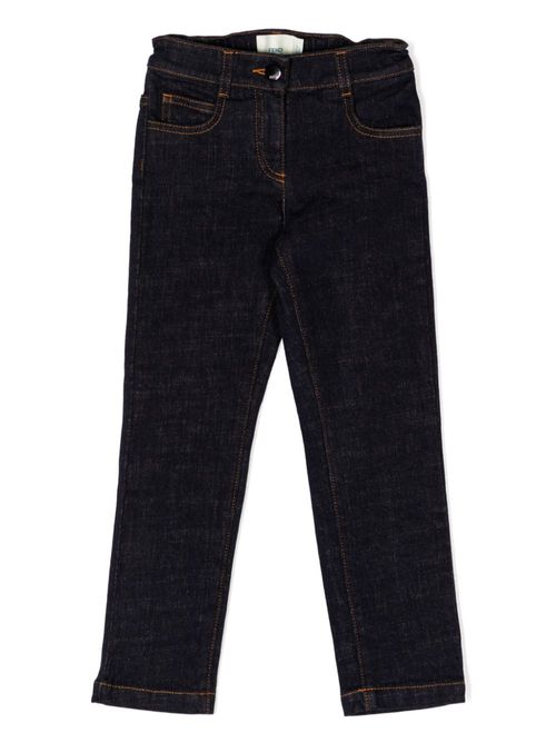 FF logo-embroidered jeans - Blue