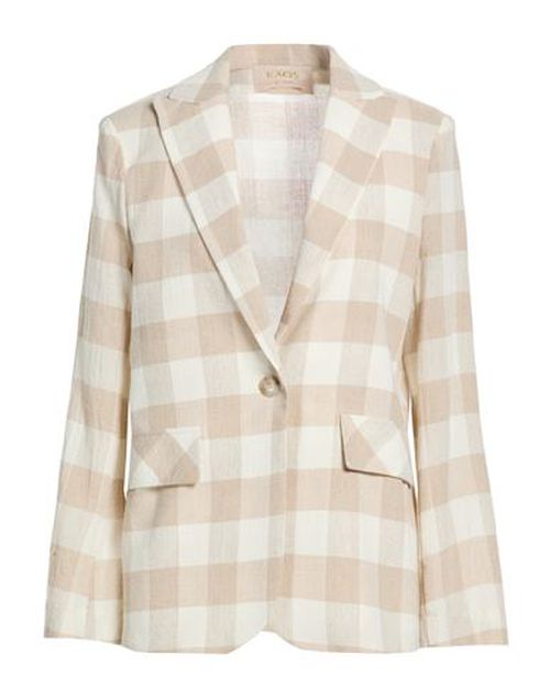 Woman Blazer Sand Size 4 Linen, Polyester, Cotton
