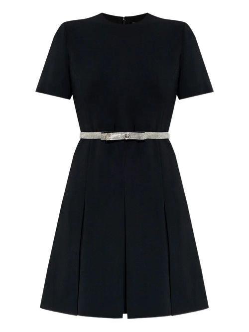 Crystal-Embellished Belt Cocktail Dress