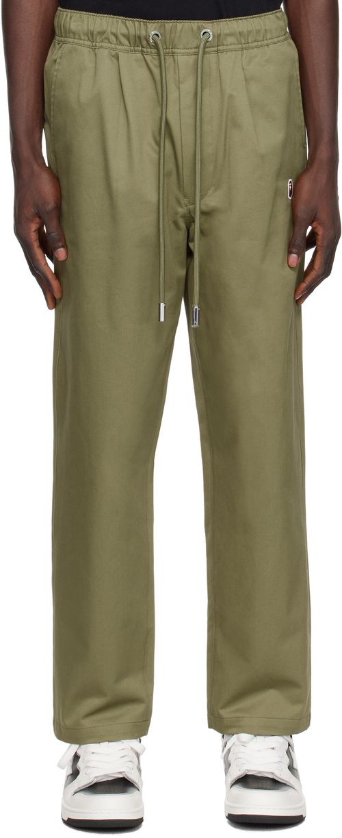 BAPE Khaki Ape Head One Point Chef Trousers