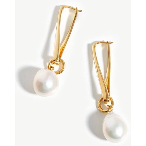 Baroque Pearl Twisted Drop Earrings | Gold Plated/Pear